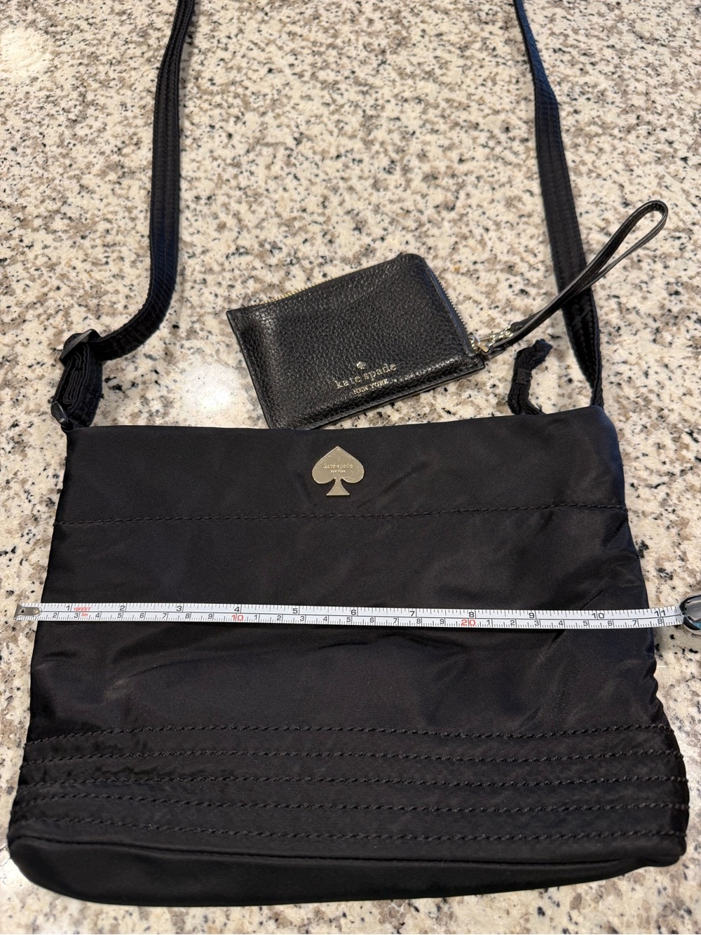 kate spade black crossbody with matching wristlet